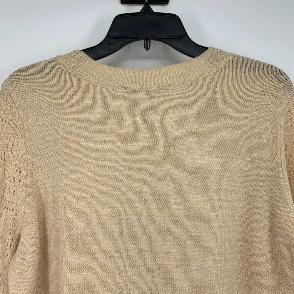 Christian Siriano New York Sweater Crewneck Pointelle Long Sleeve - Picture 10 of 11